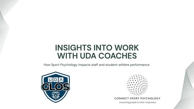 Insights into work with UDA Glos coaches