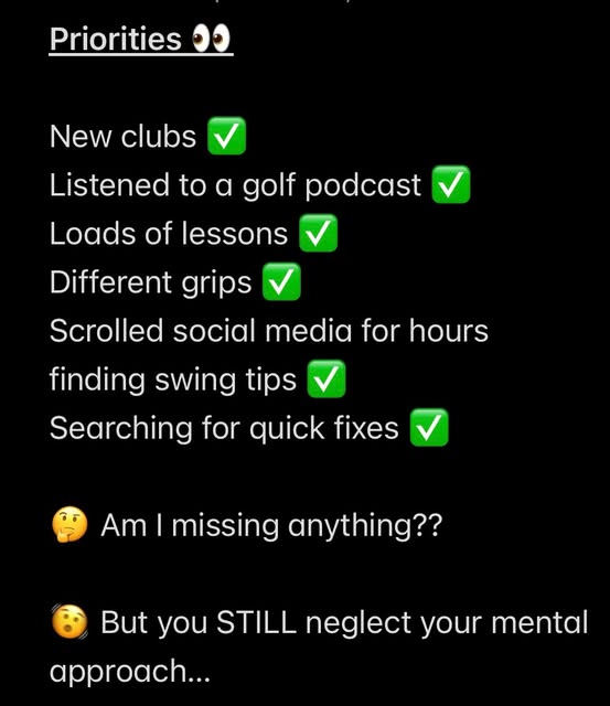 Golf priorities checklist, and the one thing everyone skips